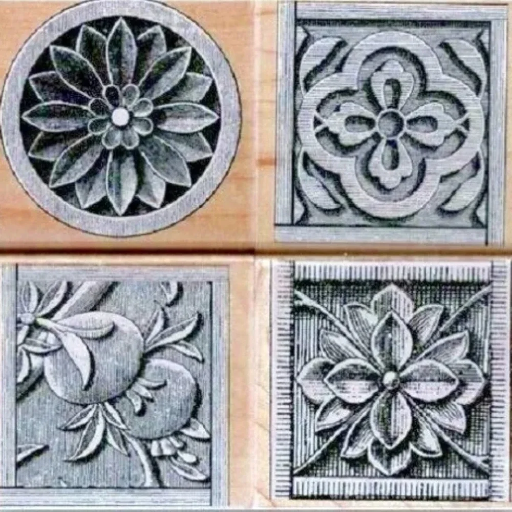 HERO ARTS Stone Etchings 4 Rubber Stamps LL636 Ornate Party Wedding Bridal